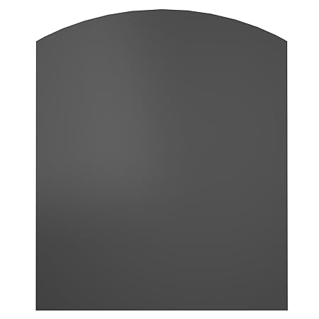 Temprix Kaminbodenplatte | Segmentbogen | Form B1 (Stahl, schwarz) - Größe 1200 x 1000 x 2 mm | umlaufend rund geschliffen | Tragkraft bis 800 Kg