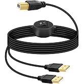 RIIEYOCA 2 in 1 USB Printer Splitter Cable, USB A Male to USB B Male Printer Cable with Toggle Switch for 2 Computers, Share Scanner Printer.(2.5M/8.2FT)