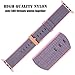 INTENY Yichan Woven Nylon Fabric Wrist Strap Replacement Band with Classic Square Stainless Steel Buckle for Apple Watch iWatch Series 1 / 2 / 3,Sport & Edition,38mm,Lightpink and Midnightblue