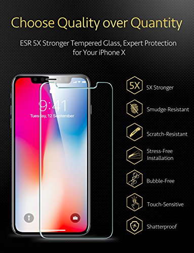 image for iPhone X Screen Protector, ESR (2-Pack) iPhone X Tempered Glass Screen