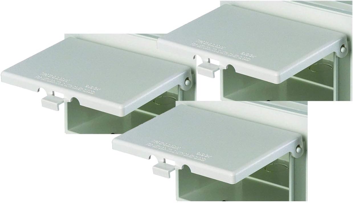 iMBAPrice DBHW-1 (3-Pack) -1 Extra Duty Piantable Replacement In-Use Cover for Arlington DBHS1W/DBHR1W/DBHM1W/DBHR141W 1-Gang (Horizontal) in Box Electrical Outlet Box - White