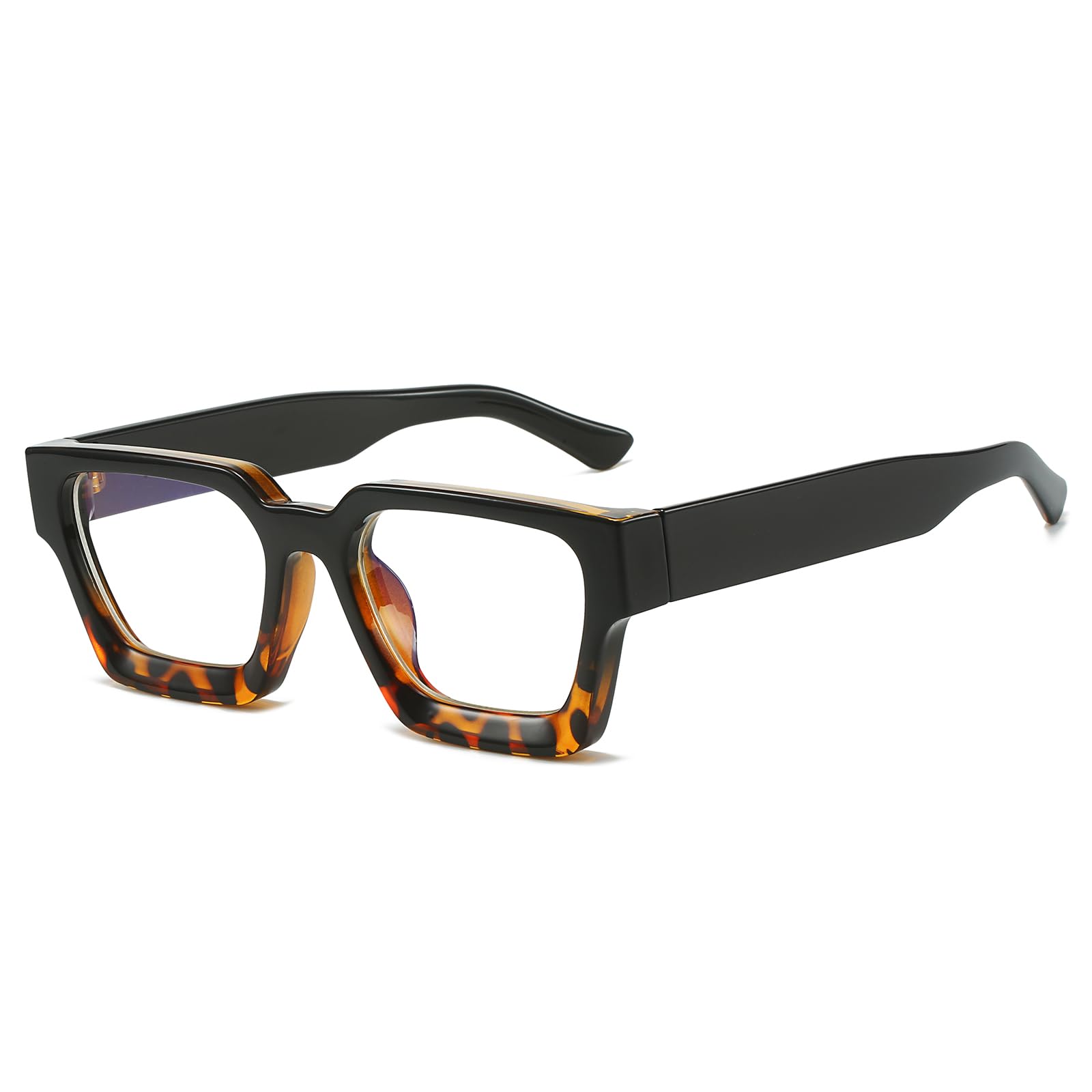 LJCZKA Blue Light Glasses Square Frame for Women Men, Computer Glasses Thick Frame Anti Eye-Fatigue Headache for Reading, Texting & Gaming — image 1