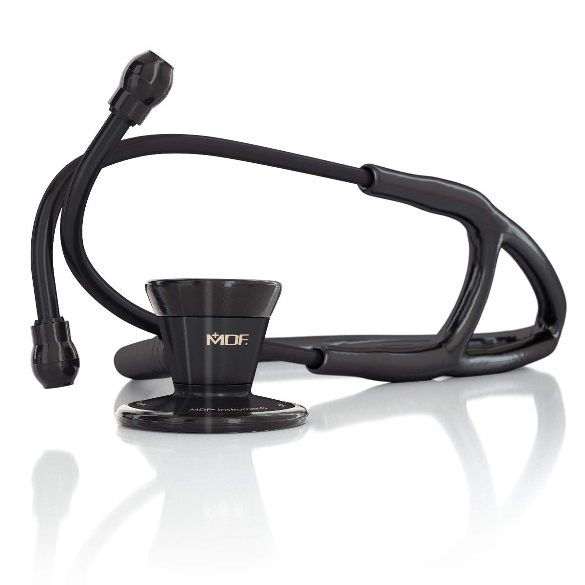 MDF Instruments, ProCardial Cardiology Stethoscope, Stainless Steel, Adult, Dual Head, Black Tube, Black Chestpiece-Headset, MDF797BO