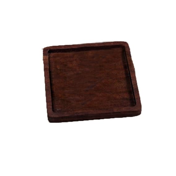 YWT 4 Stück Set Holzküste-wenig Walnuss-Platz Coaster Roster-Rundkohlenschutz-Pad Pot Mat 3.4 * 3.4 Inches Home/Office Decora