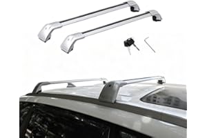 Roof Rack Cross Bars for Genesis GV70 JK1 2021-2025 | 2Pcs Silver Aluminum Anti-Corrosion Rooftop Cargo Carrier, Lockable Des
