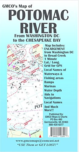 GMCO Potomac River Map, From Washington DC to the Chesapeake Bay, Folded