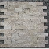 Marble 'n things Split Face 1x2 Classic Beige Travertine for Kitchen Bathroom backsplash &amp; Exterior Use