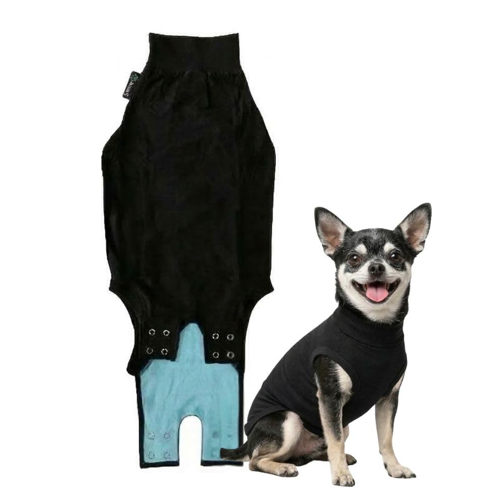 Suitical Recovery Suit Dog, Small Plus, Black