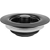 Kitchen Sink Drain Strainer/Strainer Basket, Upgraded 3 in 1 Stainless Steel Pop-up with Anti-Clogging Basket Sink Stopper, Suitable for US Standard 3-1/2" Sink Drain Hole (Matte Black)