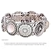 D EXCEED Womens Vintage Flower Bangle Bracelet Fashion Floral Stretch Bracelets for Ladies Silver
