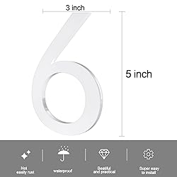 5 Inch Adhesive Numbers, White house Numbers for