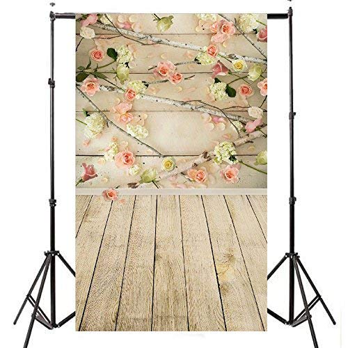 3-5 Days Delivery Pink & Champagne Rose Wooden Floor Background Studio Backdrop
