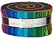 Robert Kaufman 2-1/2in Strips Roll Up Kona Cotton Solids Classic Palette, Assorted, 41Pcs