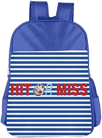 Funny Hit Or Miss School Backpack 4-15 Years Children Backpack Book Bag For Boys Girls RoyalBlue