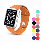XIYA Soft Silicone Replacement Sport Band for Apple Watch for 2 Lengths, Grapefruit,42mm