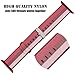 INTENY Woven Nylon Fabric Wrist Strap Replacement Band with Classic Square Stainless Steel Buckle Compatible for Apple Watch iWatch Series 1/2/3,Sport & Edition,38mm,Berry