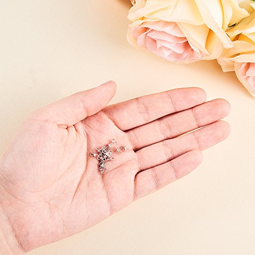 PH PandaHall 925 Sterling Silver 5mm Eye Screwed Pins 20pcs for Half Drilled Pearl Cup Bail Charm Pendant