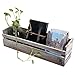 MyGift Wall Mounted Decorative Torched Wood Shelf, Storage Box Organizer, Dark Brown