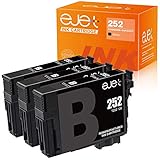 ejet Remanufactured Ink Cartridge Replacement for Epson 252XL 252 XL T252XL to use with Workforce WF-7710 WF-7720 WF-3620 WF-3640 WF-7610 WF-7620 WF-3630 Printer (3 Black)