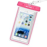 Waterproof Case, Ace Teah Clear Universal Waterproof Case, Pouch Perfect Dry Bag / Durable Snowproof Dirtproof Protection for iPhone 6 6s Plus, Samsung Galaxy s4 s5 s6 S7 edge, Note 3 4 5 - Pink