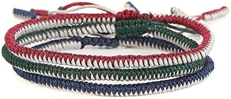 QCQHDU Handmade Rope Tibetan Lucky Friendship Bracelets Protection Charm for Men Women Couple Adjustable Hand-Knitted Woven Braided Rope Bracelets Gifts&Boys