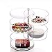 Sooyee Clear Acrylic 4 Tiers 360 Degree Rotation Circular Hair Tie and Headband Holder with Lid, Plastic Jewelry and Makeup Accessories Compartment Organizer,Round Canister