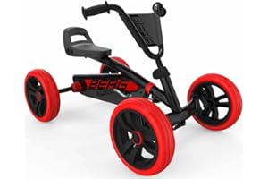 BERG Pedal Kart Buzzy Red/Black | Go Kart, Kids Ride On Toys | Cars for Kids 2-5 | Outdoor Toys Go Cart for Boys & Girls | Safe 4-Wheel Stability, EVA Tires