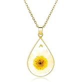 Pressed Flower Necklace,Personalized Handmade Necklace,Birth Flower Necklace For Women,Unique Resin Flower Necklace,Perfect Gifts For Birthday,Party, Christmas-18