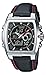 Casio Stainless Steel Edifice Square Black Dial Chronograph Strap Red Accents