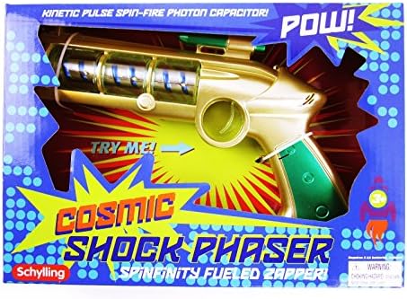 COSMIC SHOCK PHASER Photon Lights Blaster Laser Sound Ray gun Atomic Space Toy For Ages 5+
