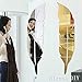 Feather Mirror Wall Stickers DIY Acrylic Home Decal Living Room Murals Wall Paper Decor Gold + Golw in The Dark Stars Dots