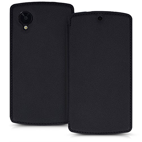 kwmobile Flip Case for LG Google Nexus 5 - Book Style Protective Front Flip Cover Smartphone Case - Black