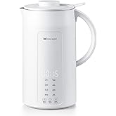 MOKKOM Soy Milk Maker, 42oz Self-Cleaning Small Countertop Blender | For Plant-Based Milk, Oats, Soy, Dairy Free Beverages, Soy Milk Maker with Delay Start/Keep Warm/Self-Cleaning/Boiling, White