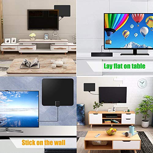 TV Antenna Amplified HD Digital TV Indoor Antenna Support 4K 1080P with Adjustable Amplifier Signal Booster 60-120 Miles Range Digital Antenna for HDTV Free View Channels - Thumbnail 5