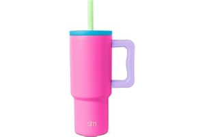 Simple Modern Kids 24 oz Tumbler with Handle and Silicone Straw Lid | Spill Proof and Leak Resistant | Reusable Stainless Ste