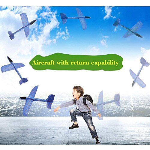 LOFEE Gift for 3 4 5 Year Old Boy-Girl, Throwing Airplane Toy for Boy 6 7 8 Year Old Birthday Present for Boy Age 5 6 7 8-2 Pack Red & Bule - Thumbnail 5