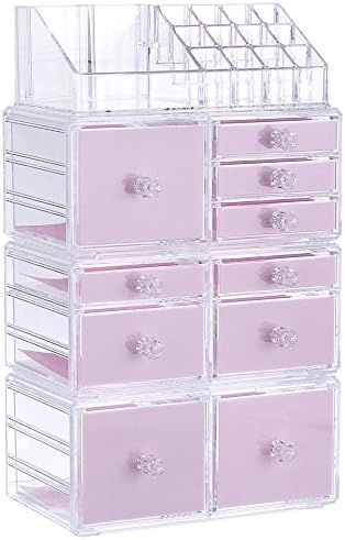Younghoo Acrylic Makeup Organizer The versatile top can be used as a brush holder 9.5" x 5.4" x 15.8"