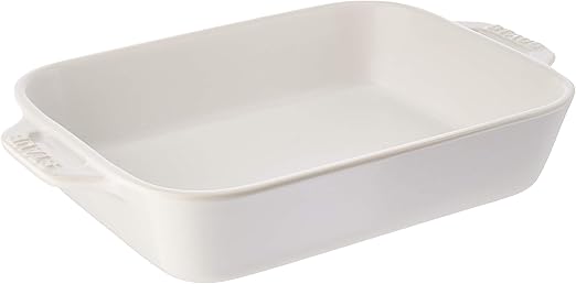 Amazon Com Staub Ceramics Rectangular Baking Dish 7 5x6 Inch Matte White Kitchen Dining