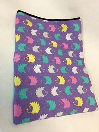Purple w/ Multi Color Hedgehog Flannel and Fleece Snuggle Sack