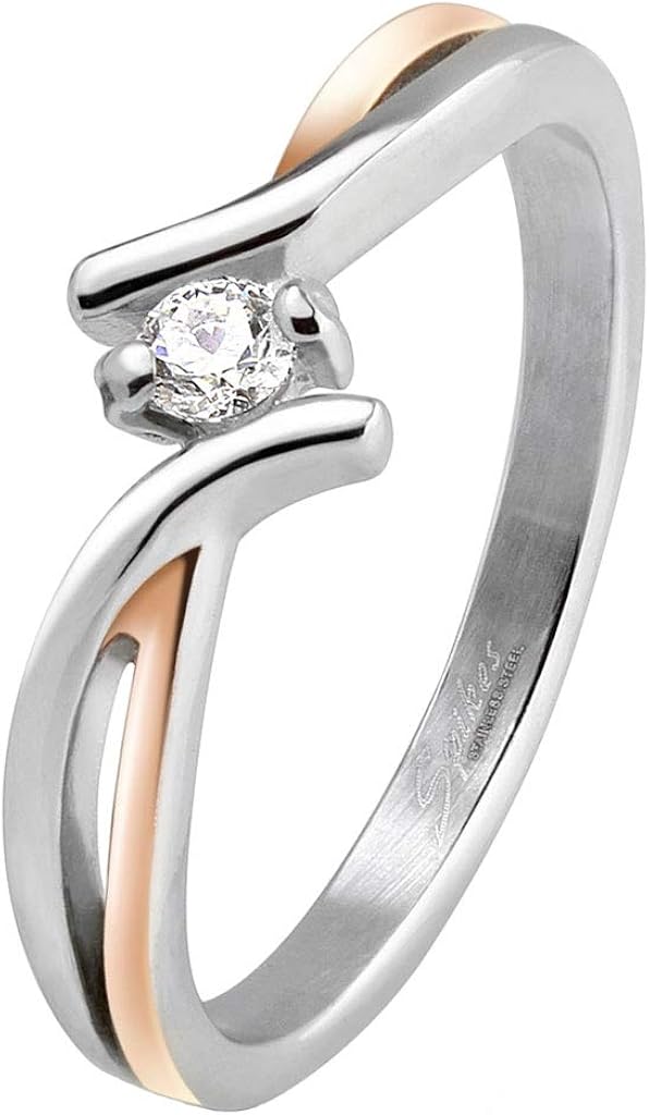 Tapsi's Coolbodyart Edelstahl Ring Mit Zirkonia - Hohlring In Verschiedenen Farben & Größen