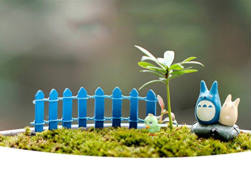 CUGBO 20Pcs Mini Wood Picket Fence Miniature Fairy Garden Micro-landscape Accessory Kits Home Garden Outdoor Decoration Ornaments Plant Pots Bonsai DIY Craft Decor