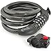 Lumintrail Combination Bike and Scooter Lock Cable - 4ft Bike Locks Heavy Duty Anti Theft with Combinations - Bike Cable Lock Combination with Mounting Bracket (1 Pack, Black)