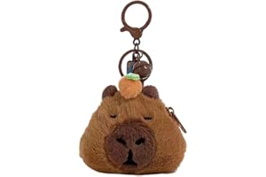 BRTOO Cute Coin Purse Plush Animal Coin Pouch Small Funny Kawaii Change Purses with Zipper Mini Cute Wallet Shark Bag for Women & Girl (Capybara)