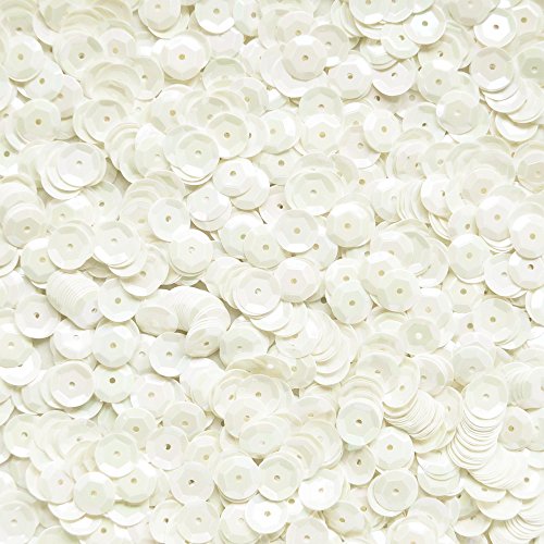 8mm Cup Sequins Mother of Pearl Opaque Iris Rainbow Iridescent Loose Facet Paillettes Made in USA