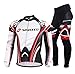 sponeed Men Biking Shirt Suit Moisture Wicking Bike Jerseys Pants Spring Style Riding Outfit US XXL White Red