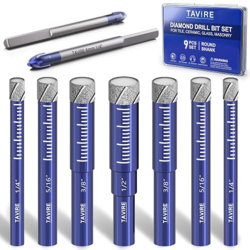 9-piece Dry Diamond Drill Bit Set