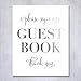 Guest Book Silver Foil Poster Sign Art Print Wedding Reception Seating Signage Bridal Shower Brunch & Bubbly Poster Decor 8 inches x 10 inches E39