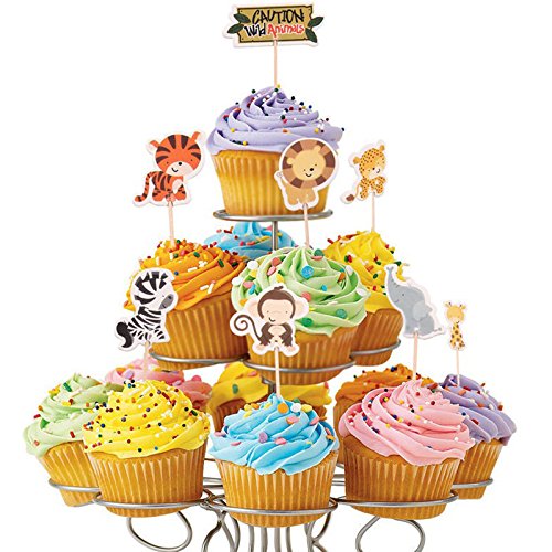 Wall of Dragon Gold Happy Gold Happy 24pcs Safari Jungle Animal Cupcake Toppers Picks Birthday Party Decoration Kids Baby Shower Boy Favors Cupcake Toppers GF504