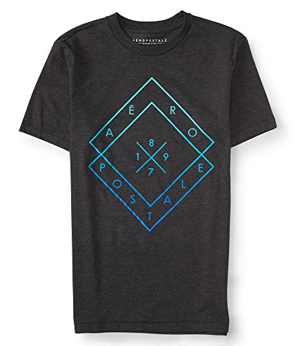 Aeropostale Men's Diamond Logo Graphic T Shirt M Black