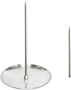 Mydracas Vertical Skewer Brazilian Barbecue Skewer Stand Stainless Steel Removable Grilling Rack Meat Spit for Roasting Meat Steak Whole Chicken Sausage